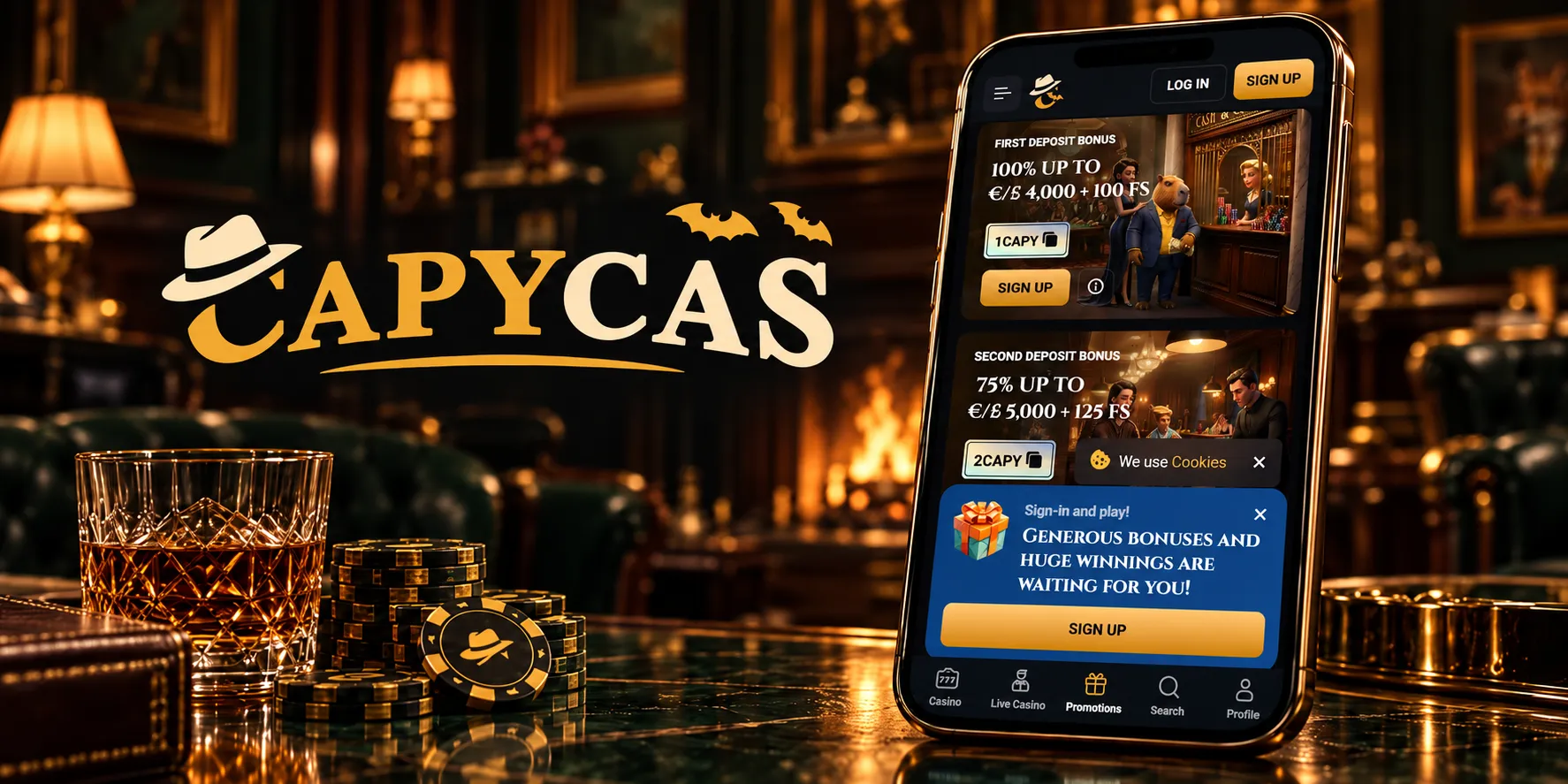CapyCas Casino App-schermafbeelding